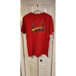 Majestic MLB St‎ Louis Cardinals Wordmark Mens Large Red T Shirt NWT